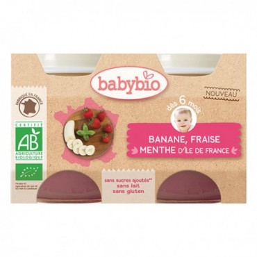 BANANE FRAISE MENTHE POT 2X130G