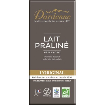 TABLETTE CHOCOLAT LAIT PRALINE 100G