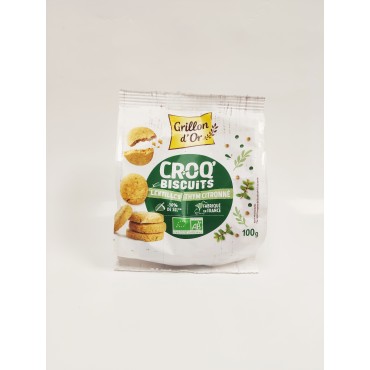 CROQ'BISCUITS AUX LENTILLES, THYM CITRONNE 100 G