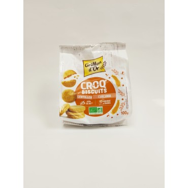 CROQ'BISCUITS AUX LENTILLES, ET CURCUMA 100 G