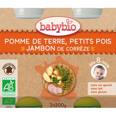 PETITS POTS BEBE PDT PETITS POIS JAMBON POT2X200G