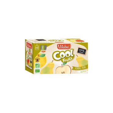 COMPOTE COOL FRUITS POMME POIRE 12X90G