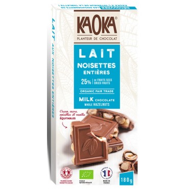 CHOCOLAT LAIT NOISETTE 180G