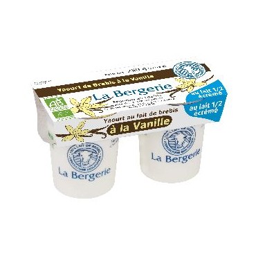 YAOURT BREBIS VANILLE DEMI-ECREME 2X125G