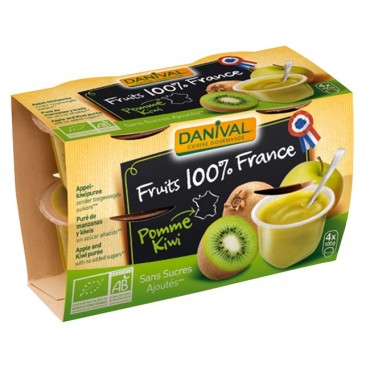 DESSERT POMME KIWI FR 4X100G