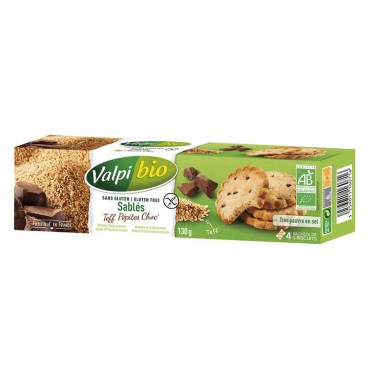 BISCUIT SABLE TEFF PEPITES CHOCOLAT 130G